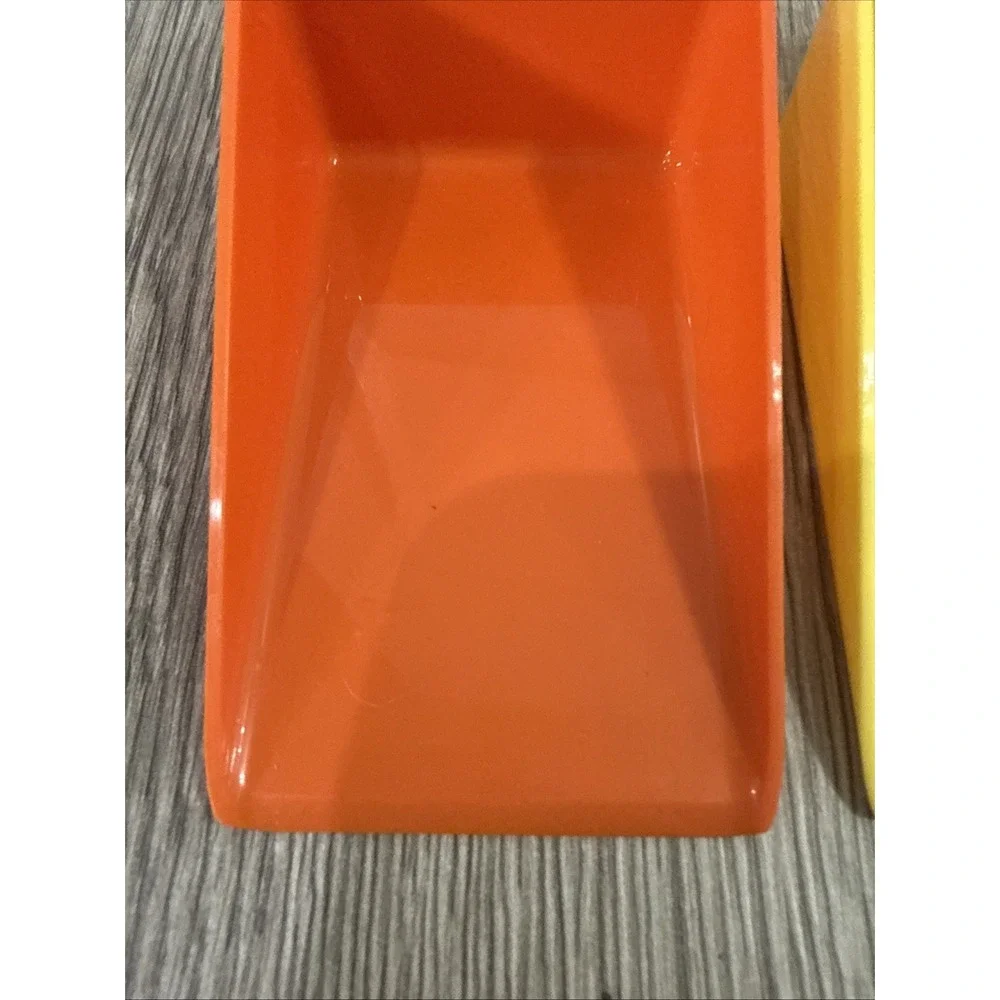 Vintage Tupperware Orange & Yellow Wedge Canister Scoop Flour 1452-5 & 1452-4